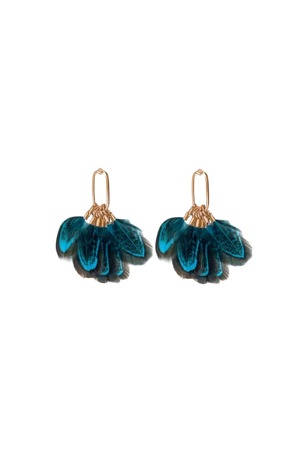 Peacock feather earrings