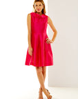 Woman in pink event dress