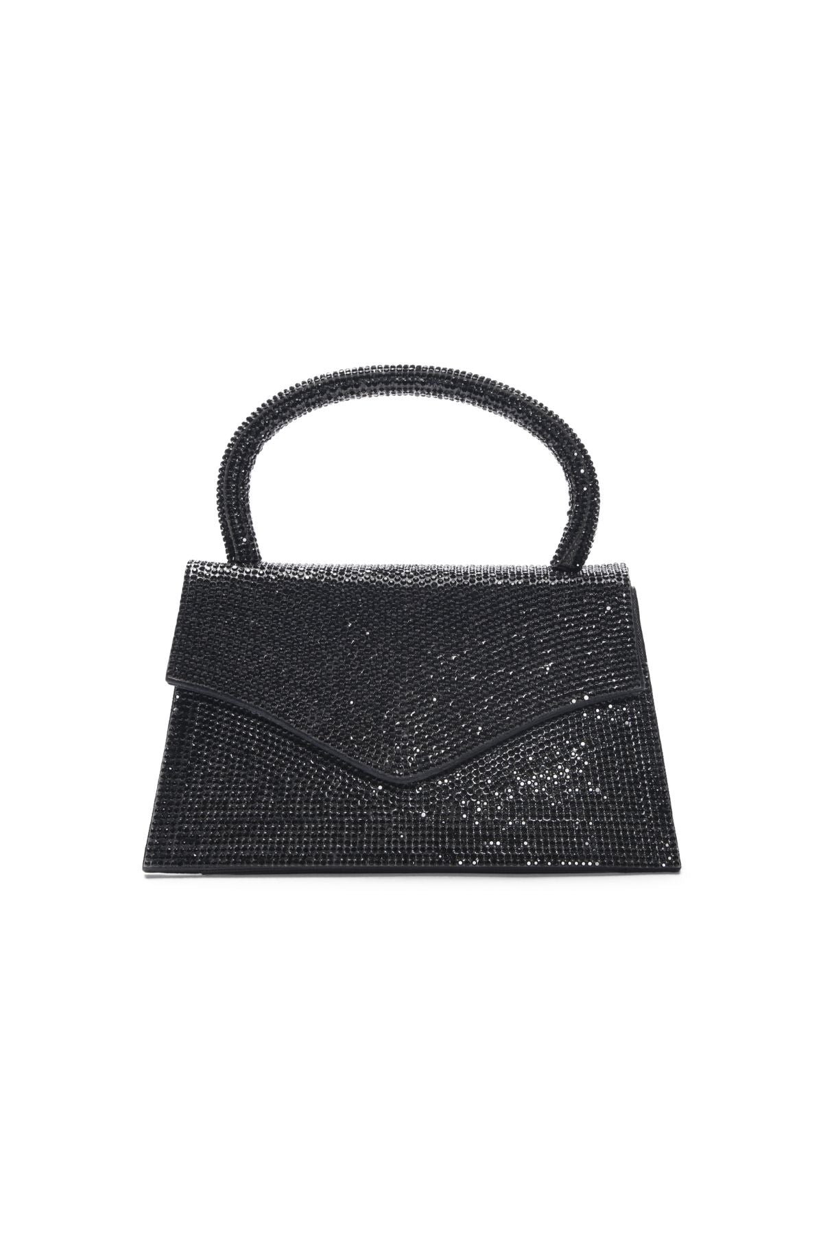 Black glitter handbag with top handle