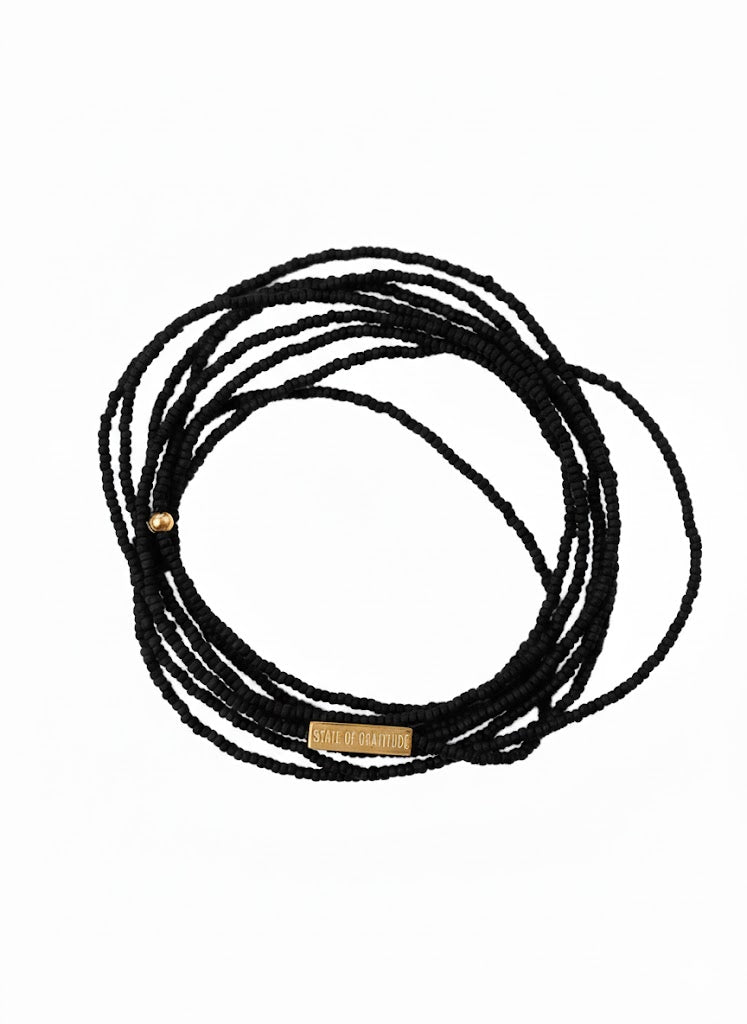 Black wrap intention bracelet