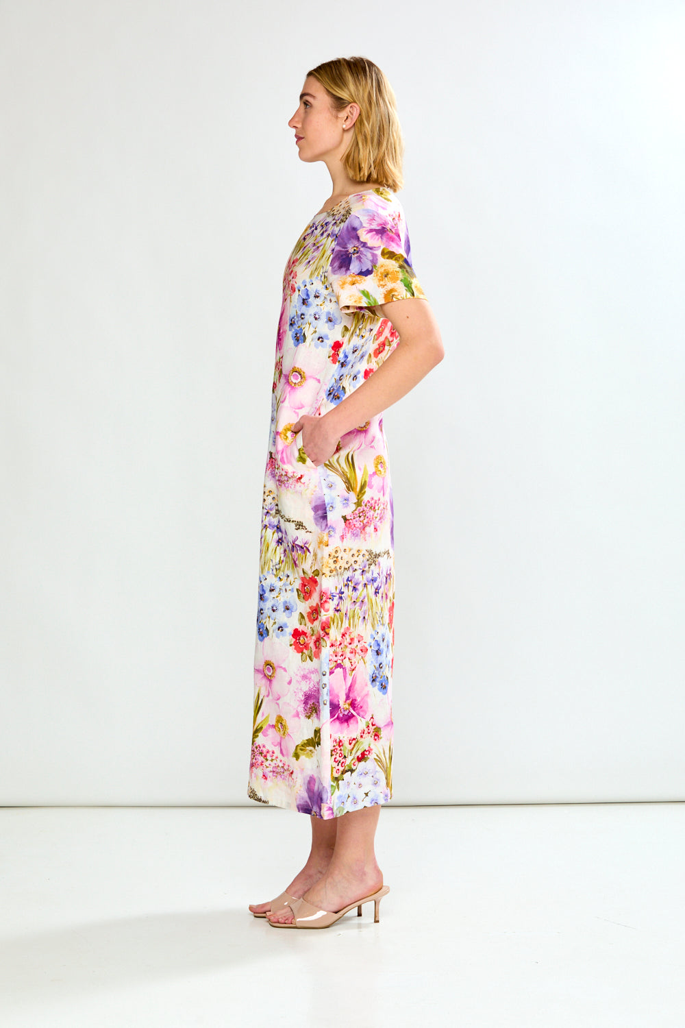 woman in floral dress