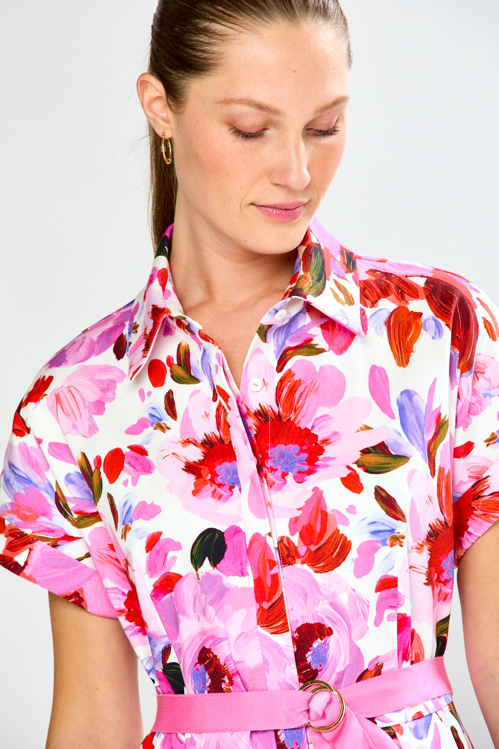 woman in floral dress