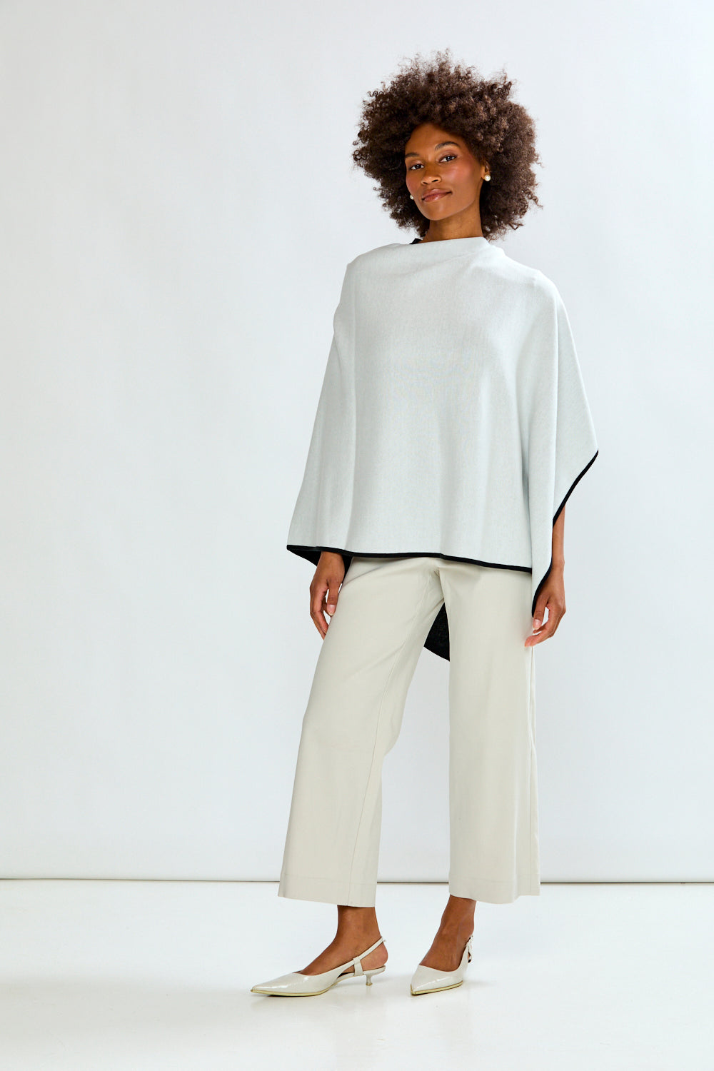 Woman wearing Two Tone Ruana