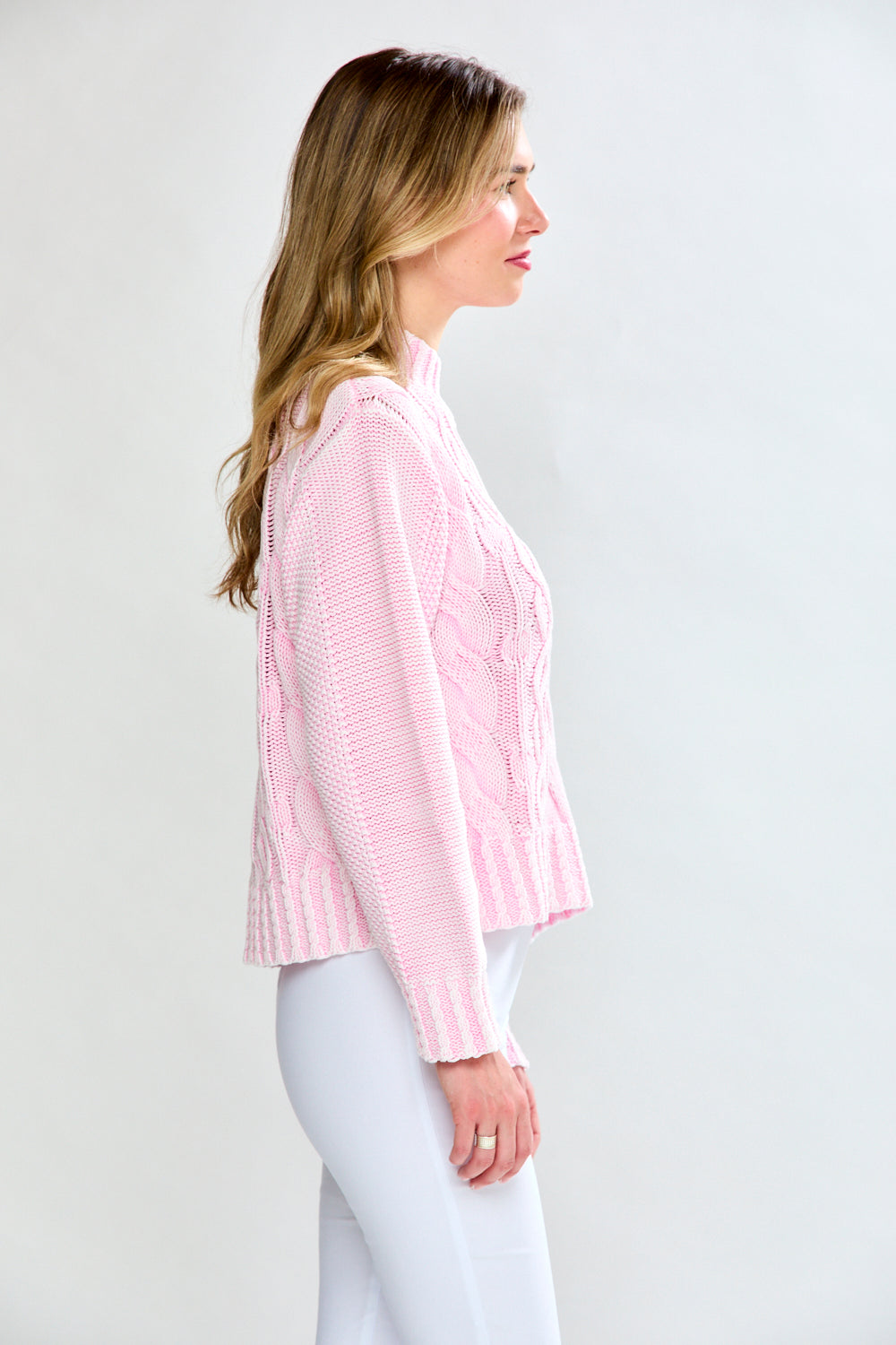 The Light Pink Cable Sweater