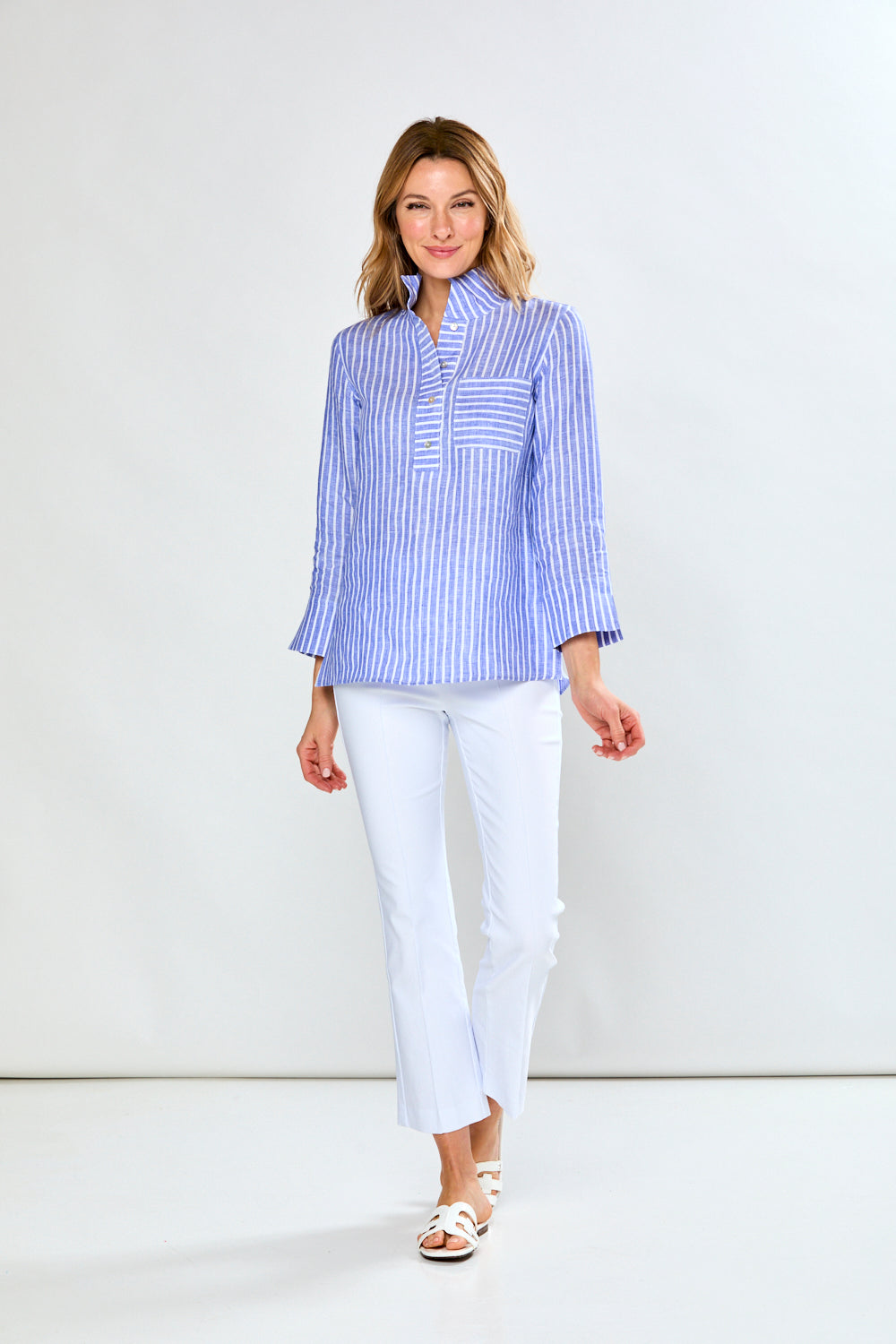 The Short Daniella Tunic in Blue Stripe