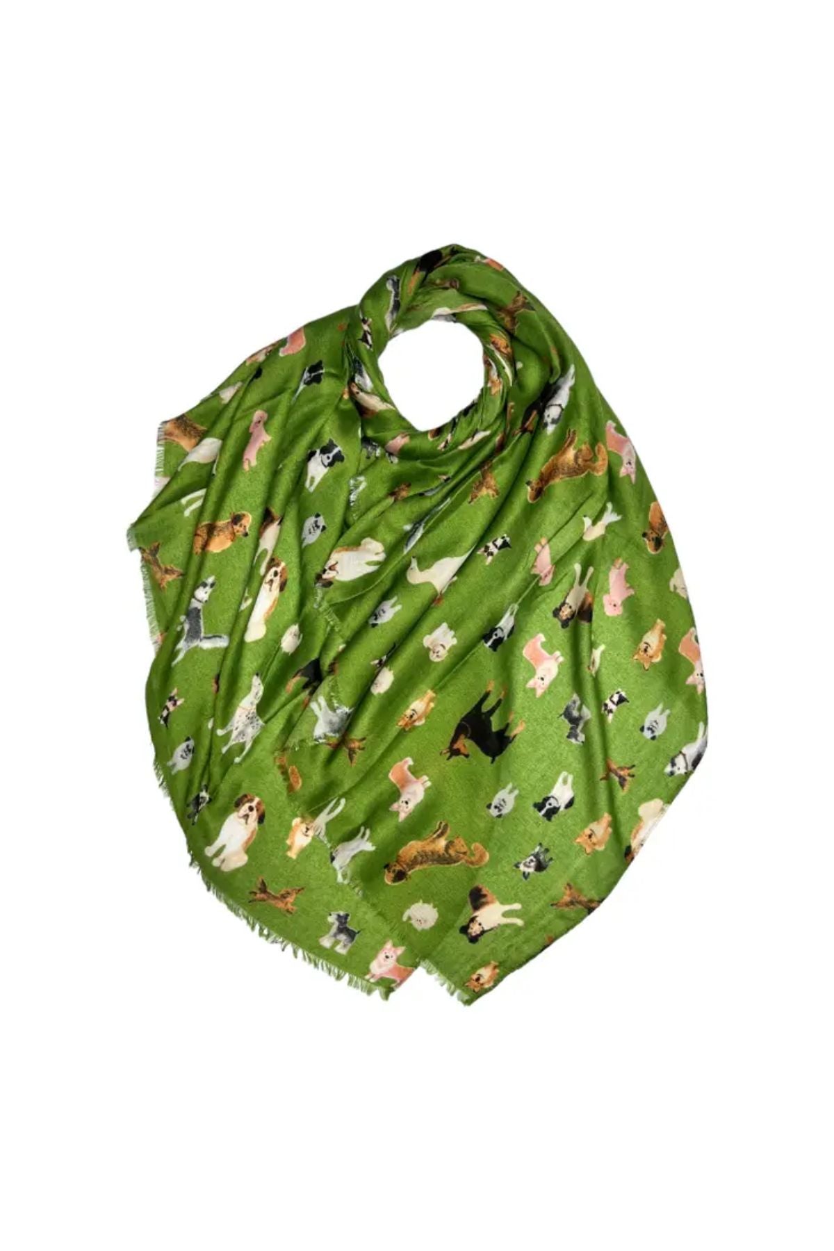 Green printed dog scarf