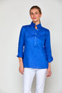 Woman in electric blue tunic