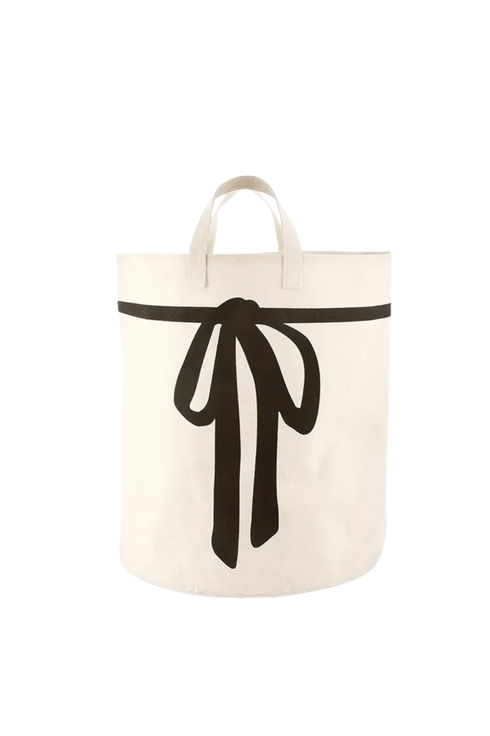 LARGE BOW CANVAS STORAGE TOTE