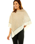 Two Color Wide Tipped Poncho