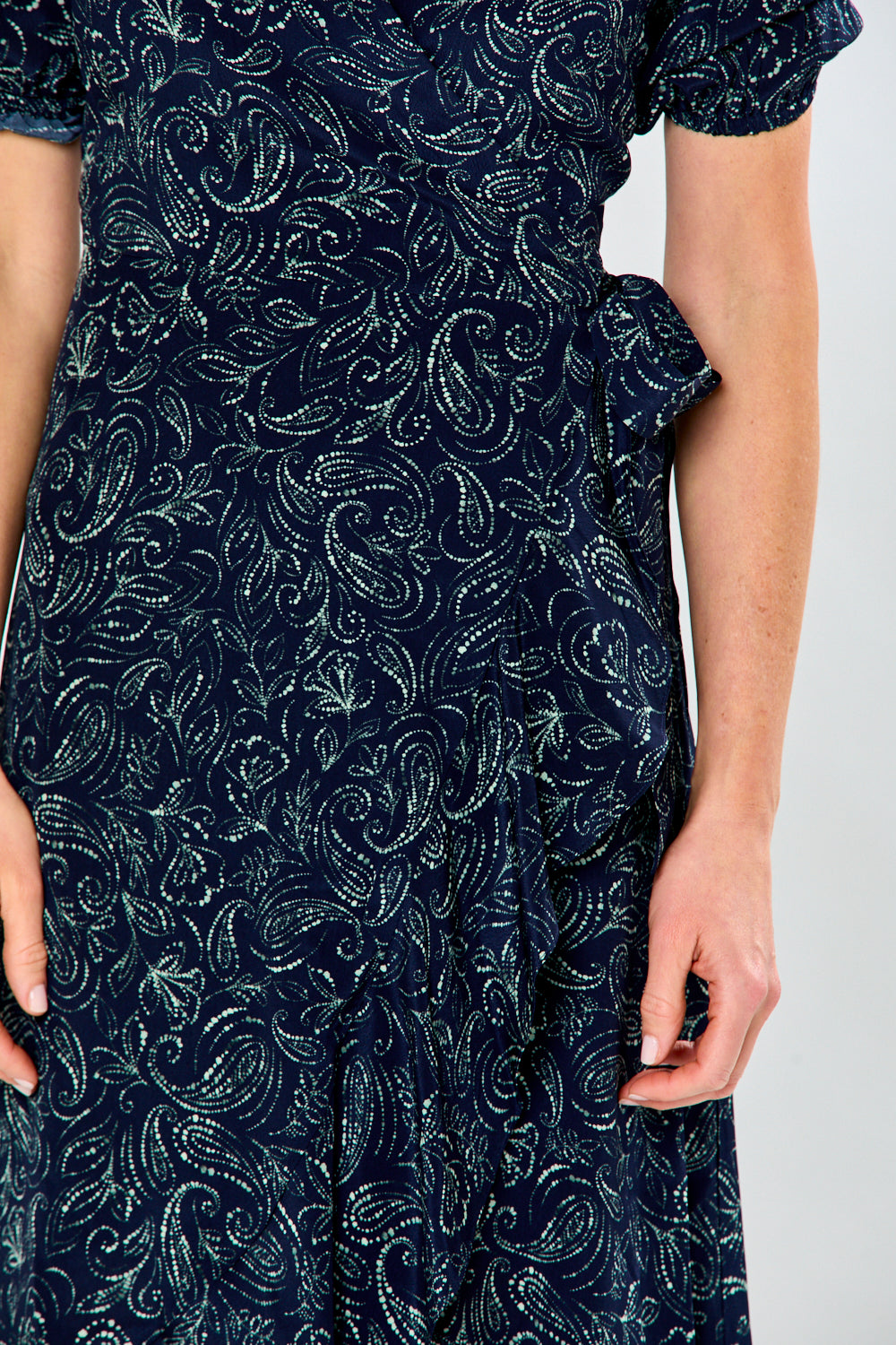 The Eloise Dress in Navy Paisley