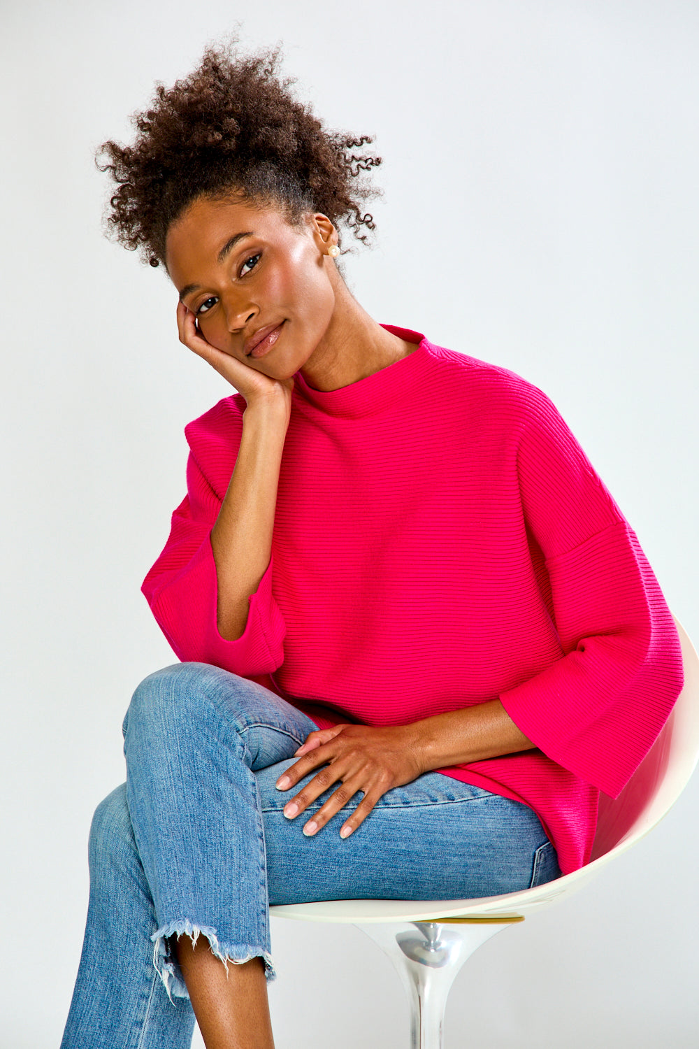 Girl is pink sweater