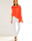 Salmon cashmere ruana