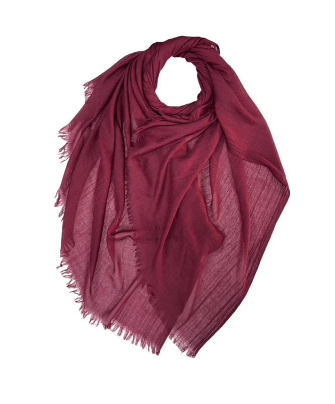 The Cotton Modal Scarf in Burgundy