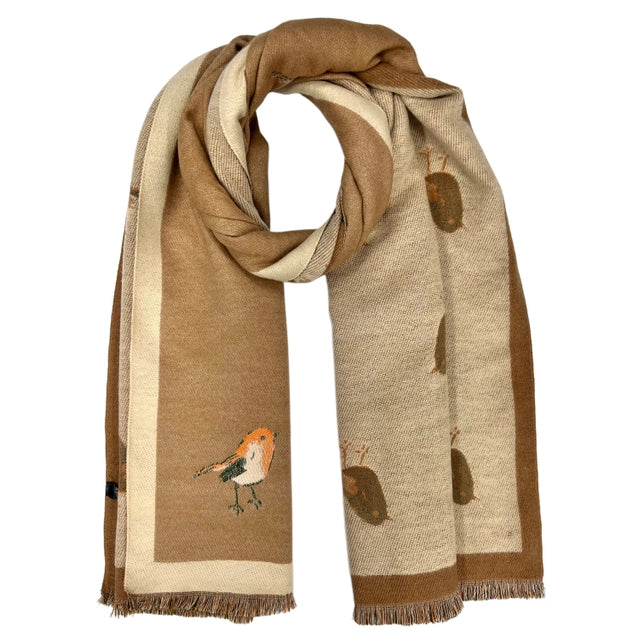 Beige scarf with birds