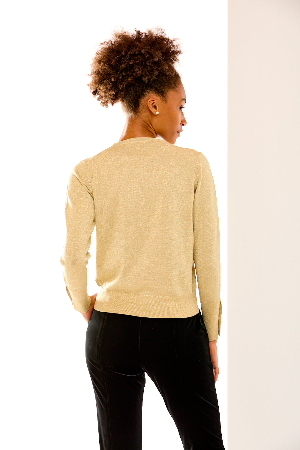 The Lurex Pullover With Button Cuffs