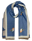 Denim scarf with birds