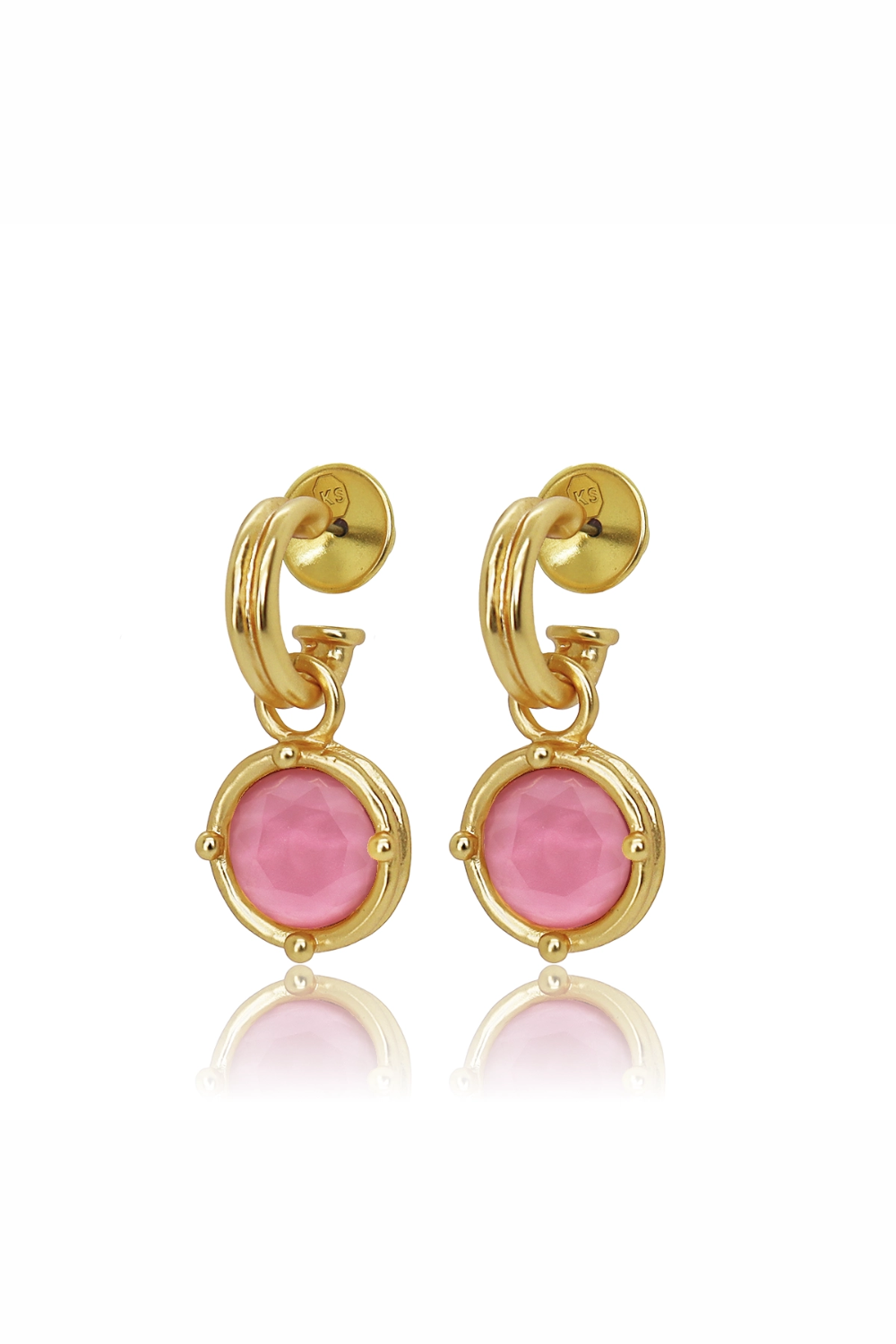 Gem Charm Hoop Earrings