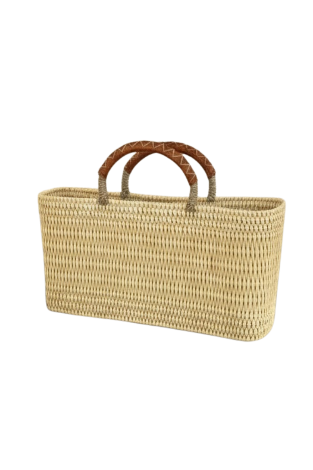 Large Market Basket with Leather Handles