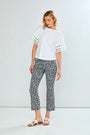 Woman in printed pants