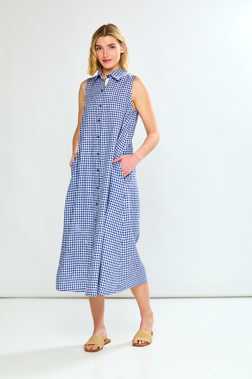 ワンピース Willfully/gingham check sh sk The Sleeveless Hollie in Gingham – Sara Campbell