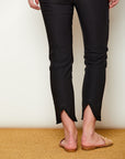 The Sheri Pant with a Mini Ruffle Hem Detail in Black