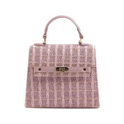 Pink straw handbag