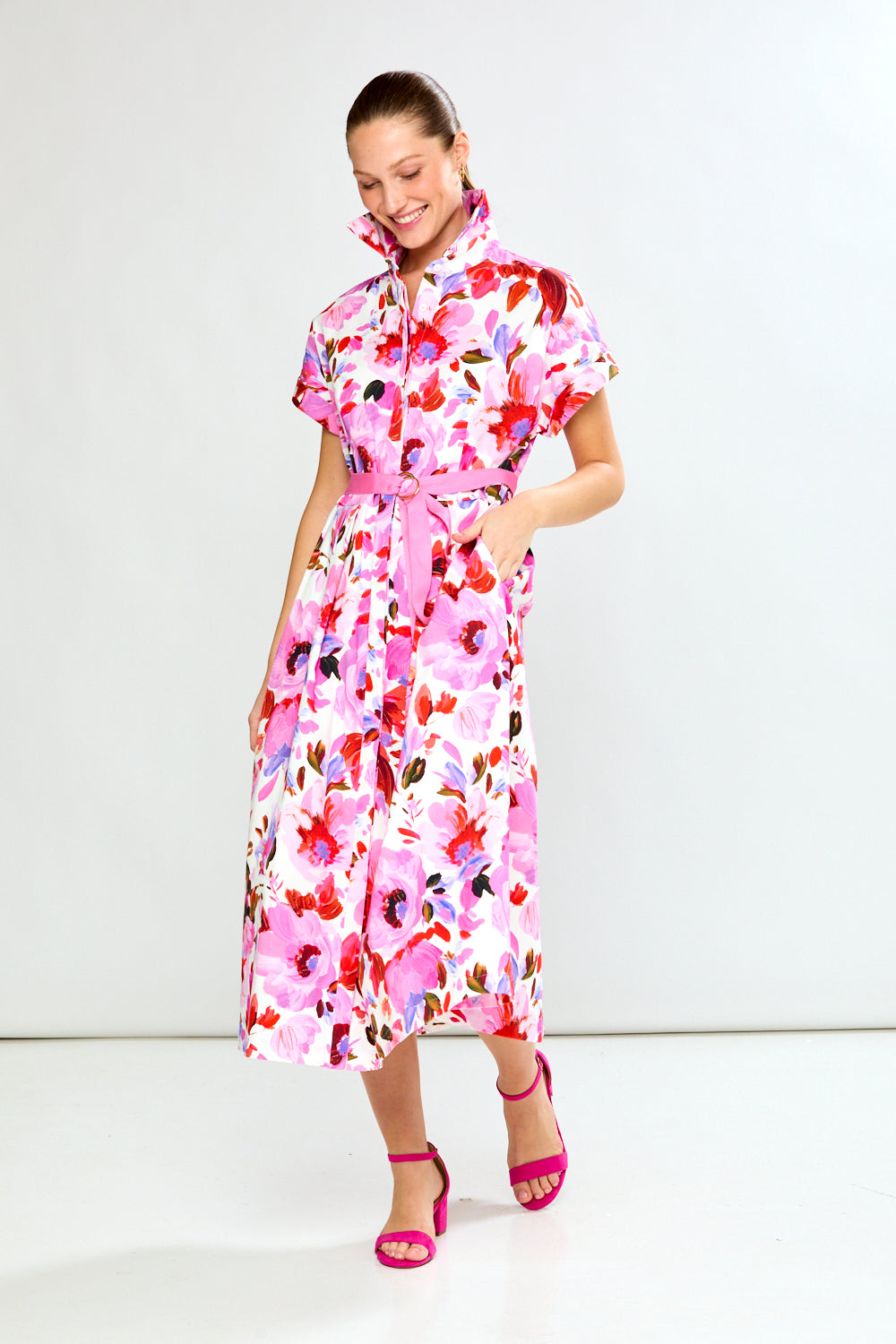 woman in floral dress