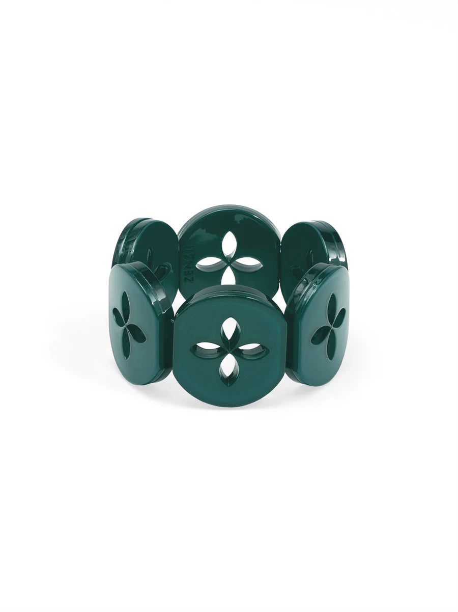 Quatrefoil Cutout Resin Stretch Bracelet