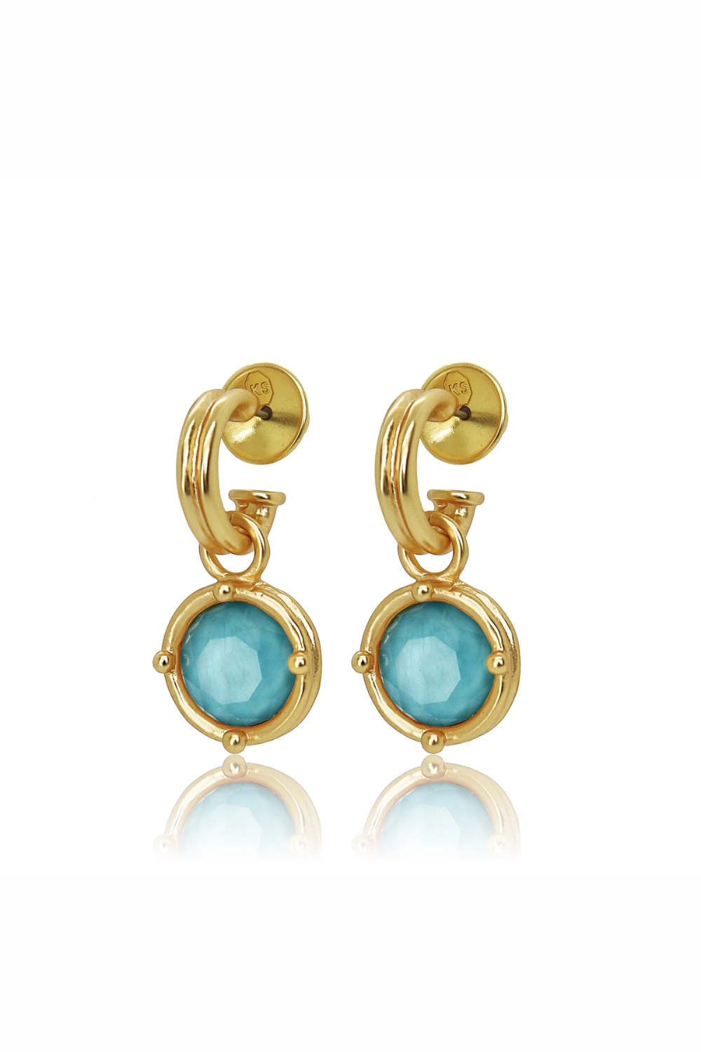 Gold with gem earrings
