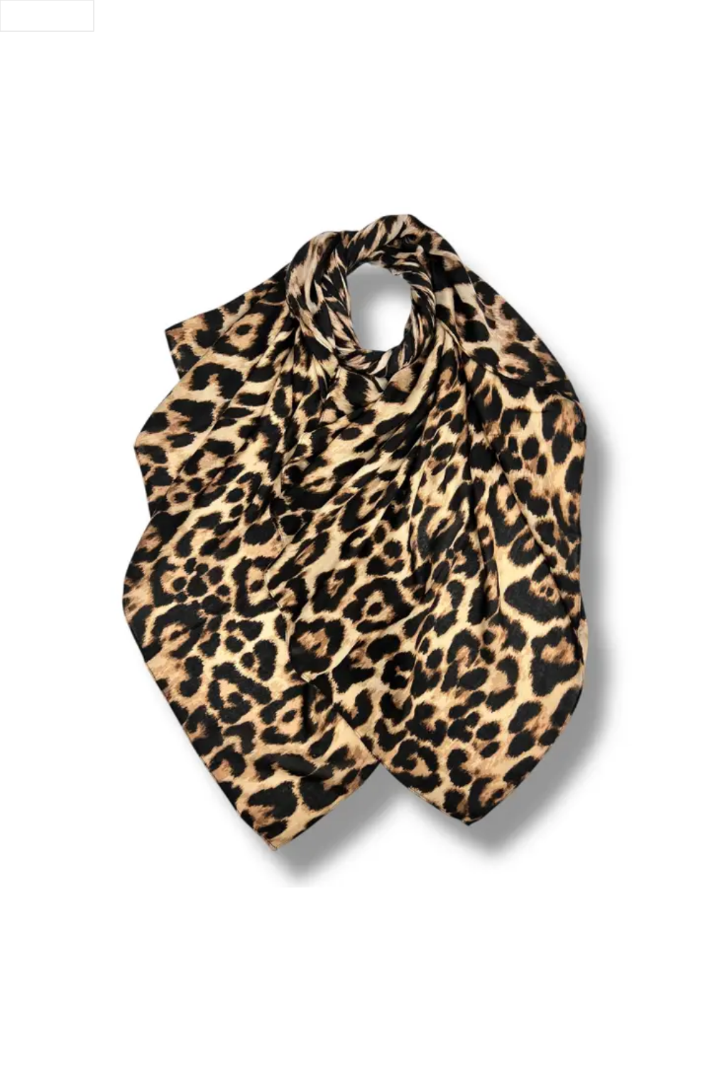 Leopard print scarf on a white background