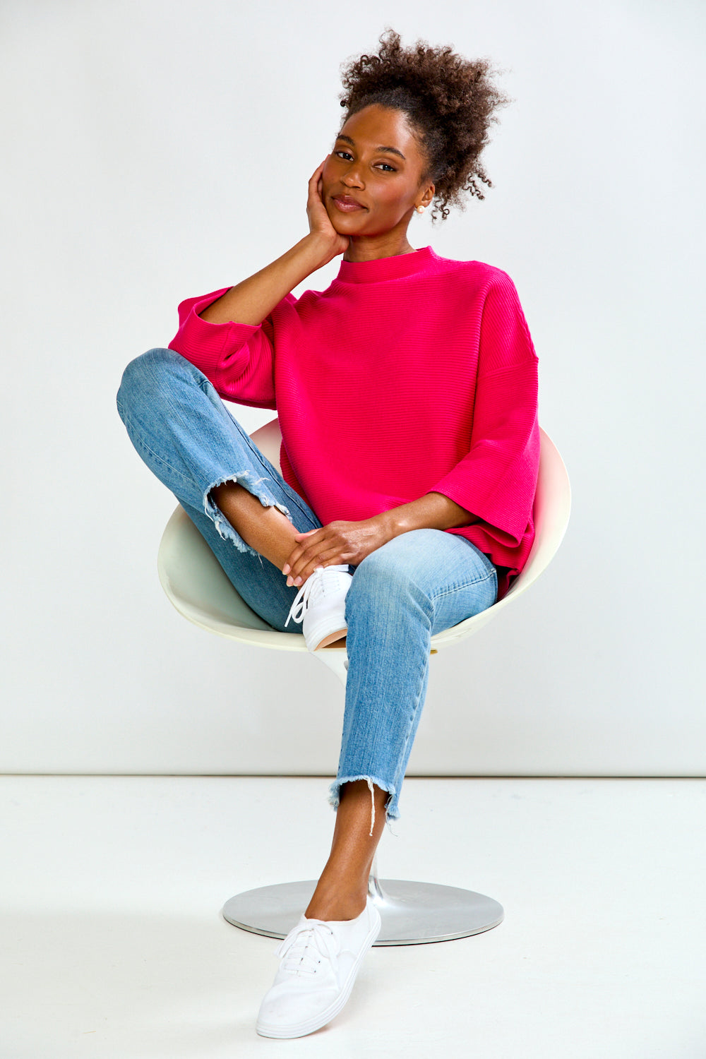 Girl is pink sweater