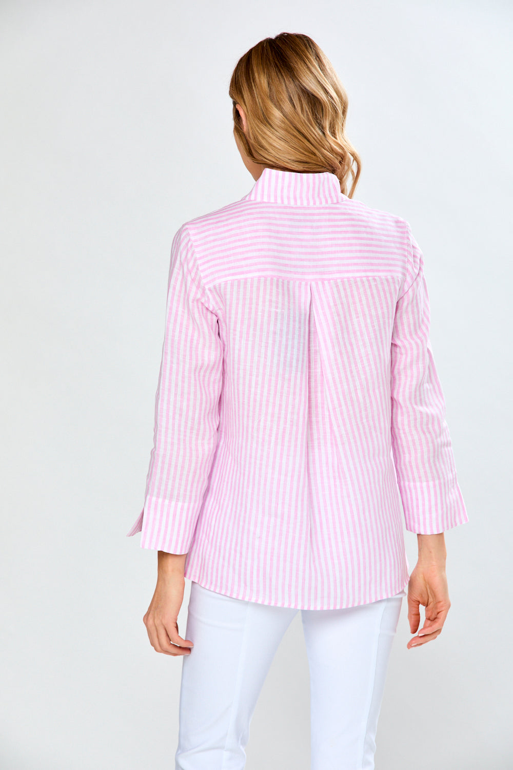 The Short Daniella Tunic in Fuchsia Stripe