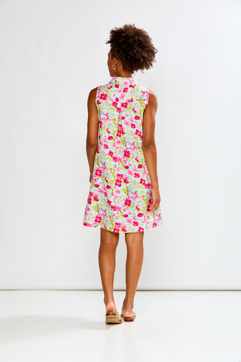 Woman in floral dress