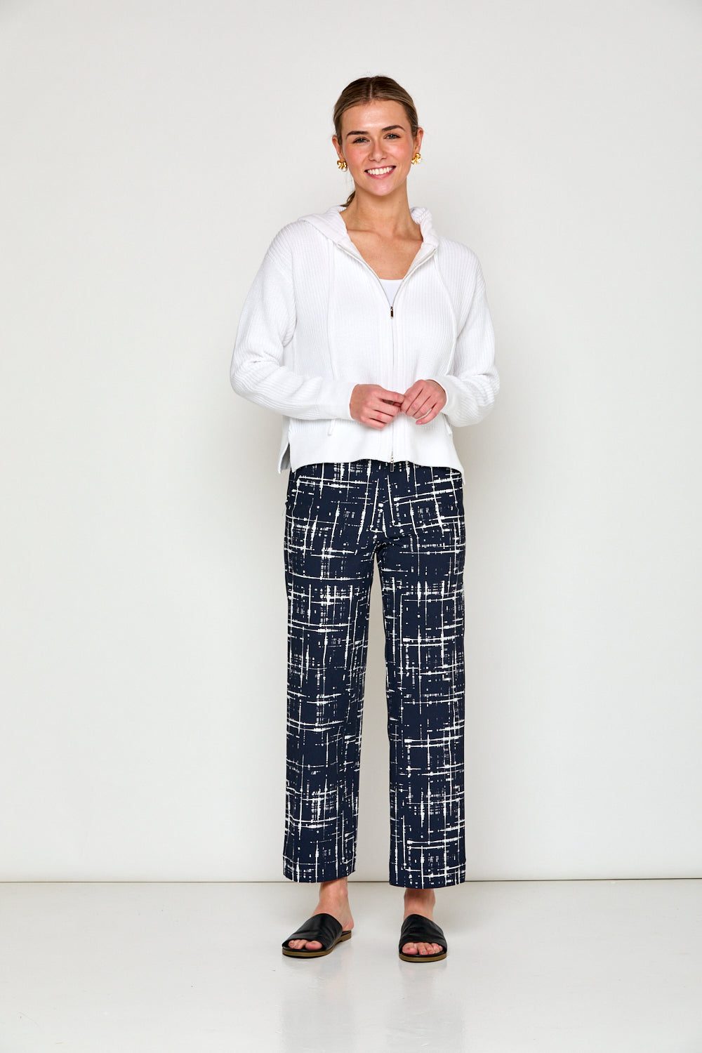 Midnight and white willow pant