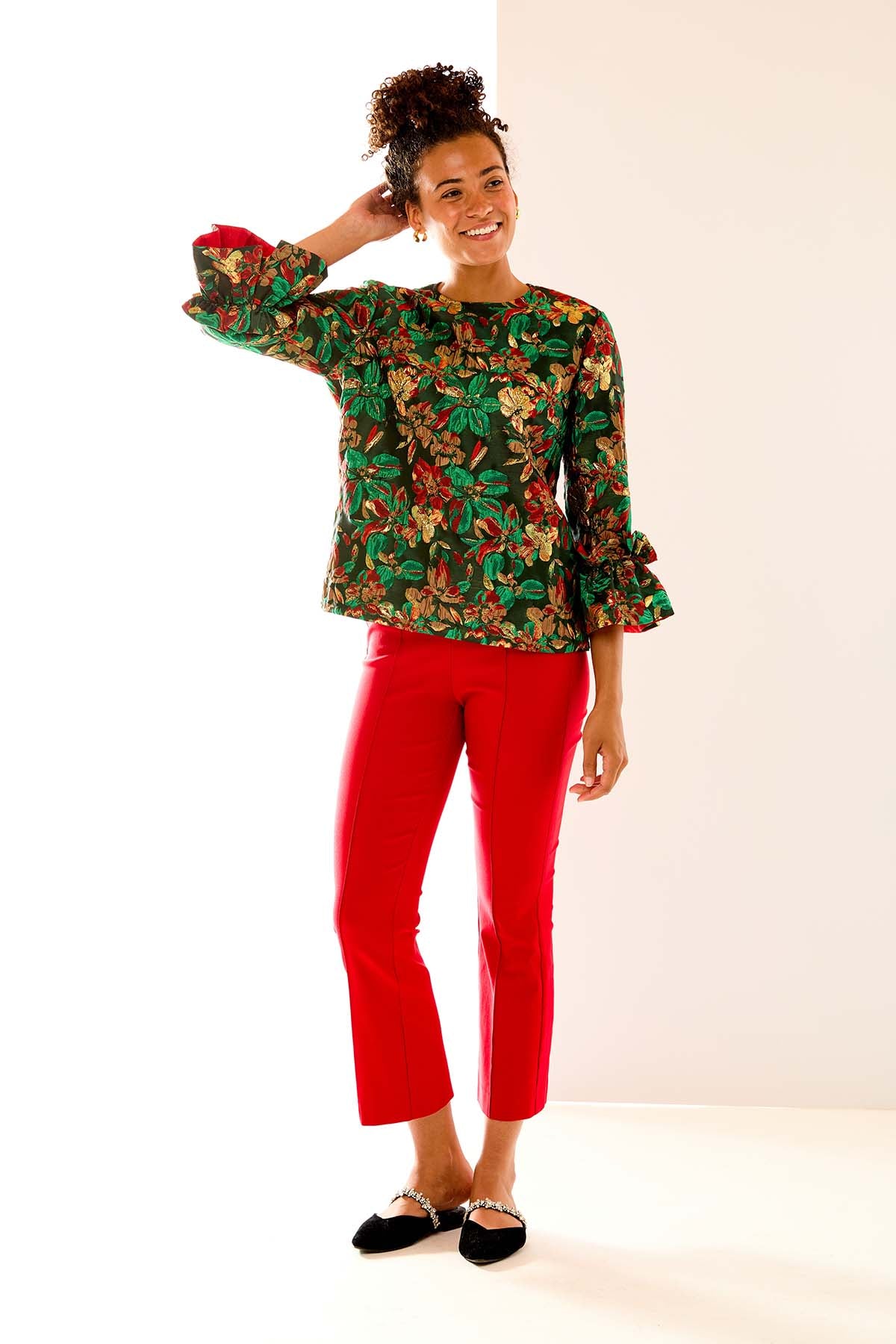 The Mallory Pant in Red