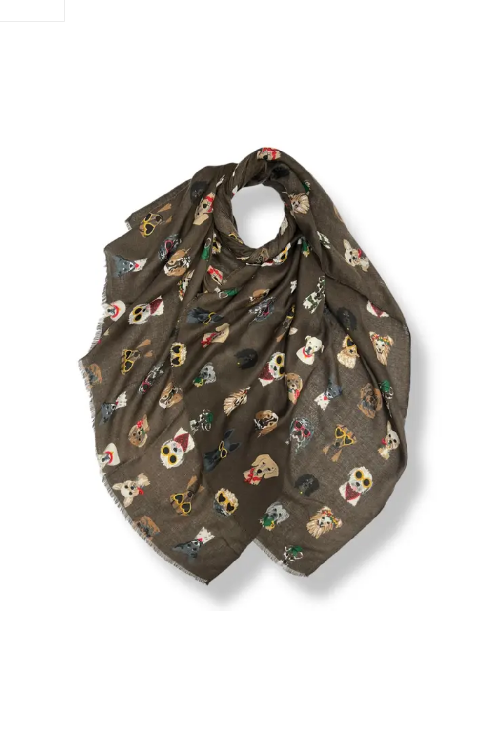 Scarf with dog pattern on a white background