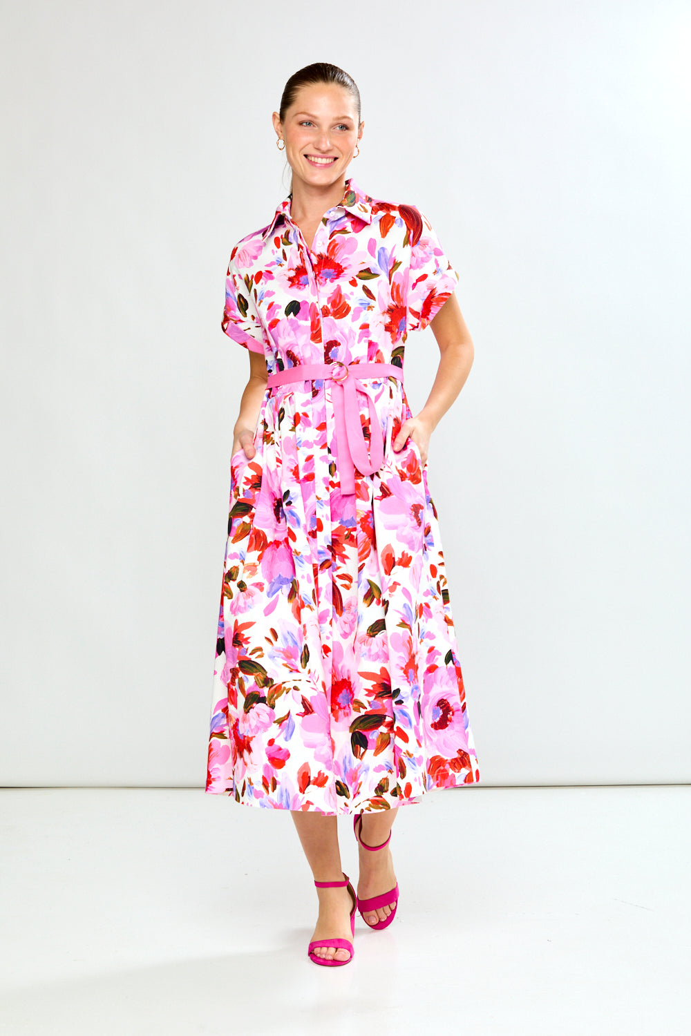 woman in floral dress