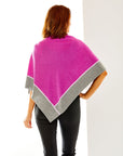 Two Color Wide Tipped Poncho