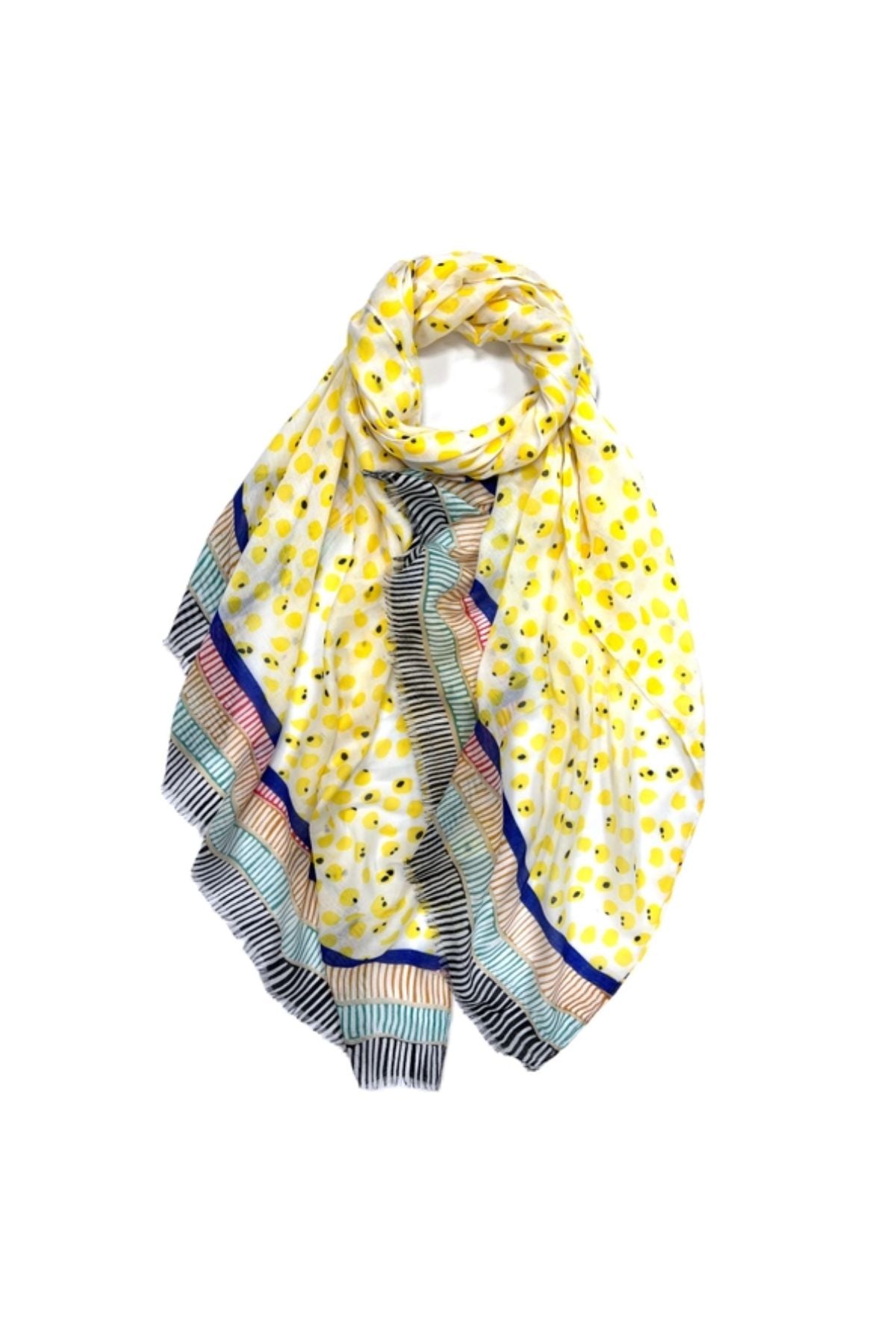 Yellow spotted printed scarf