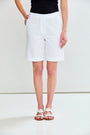 Woman in white bermuda short