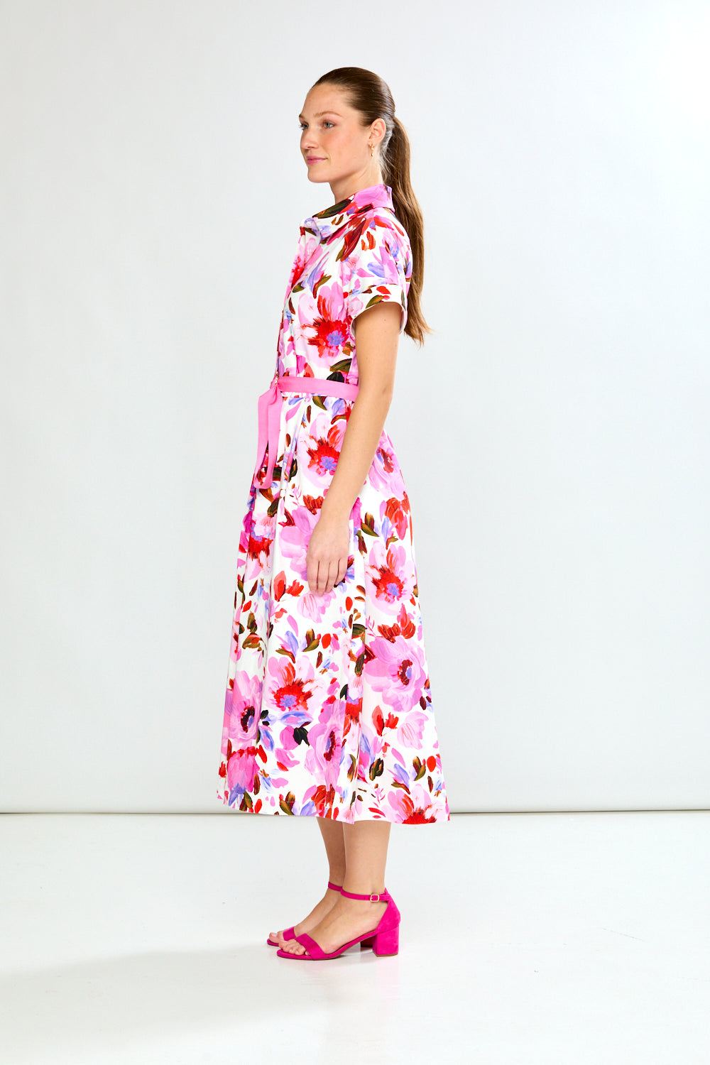 woman in floral dress