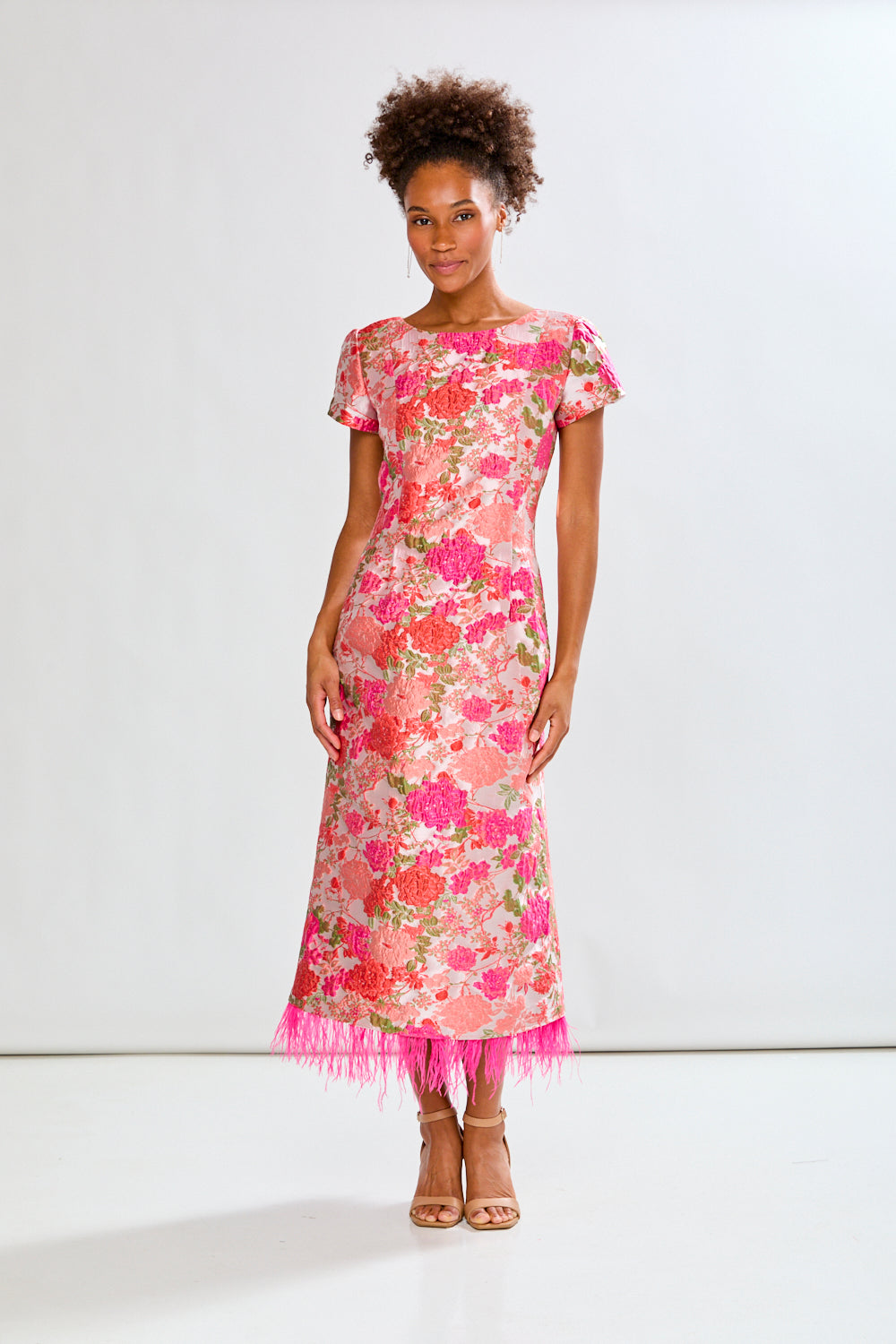 Woman in floral dress