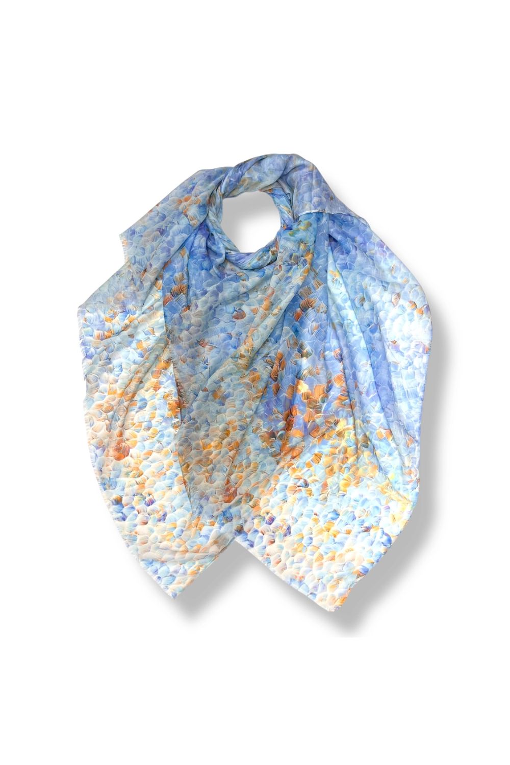 Blue mosaic scarf