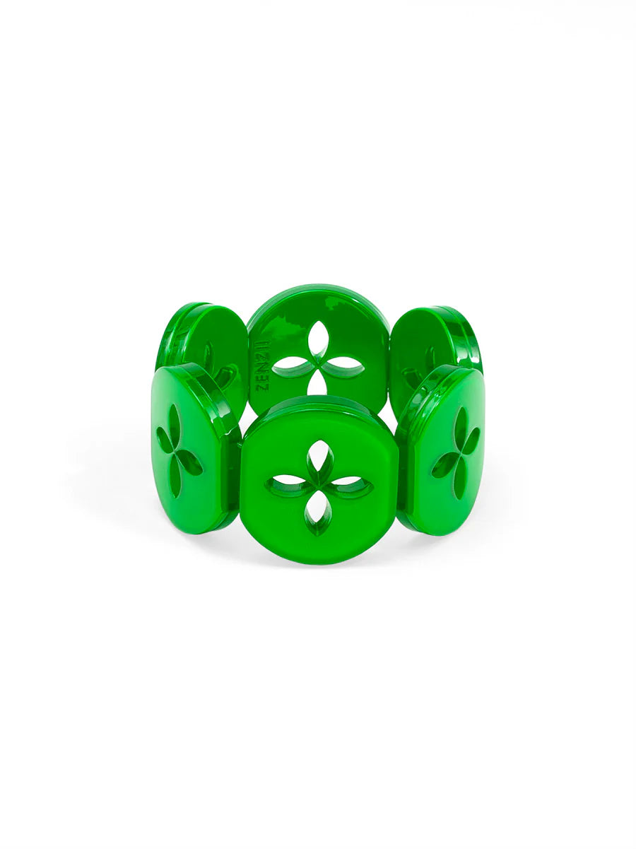 Quatrefoil Cutout Resin Stretch Bracelet