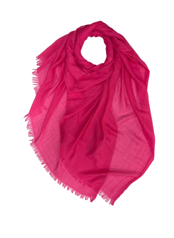 The Cotton Modal Scarf in Hot Pink