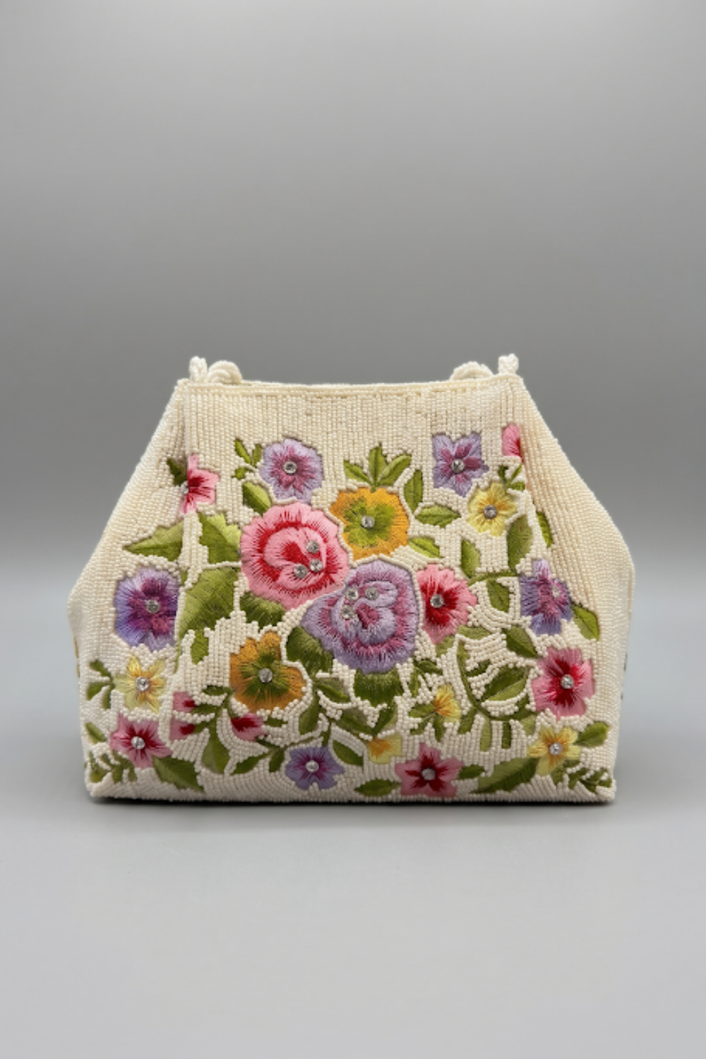Beaded and embroidered handbag