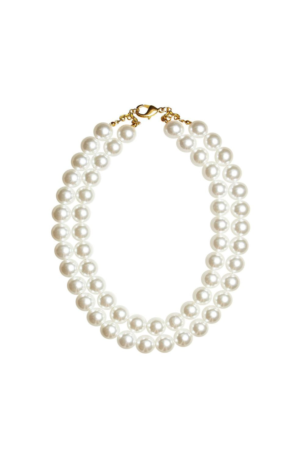 Double strand pearl necklace