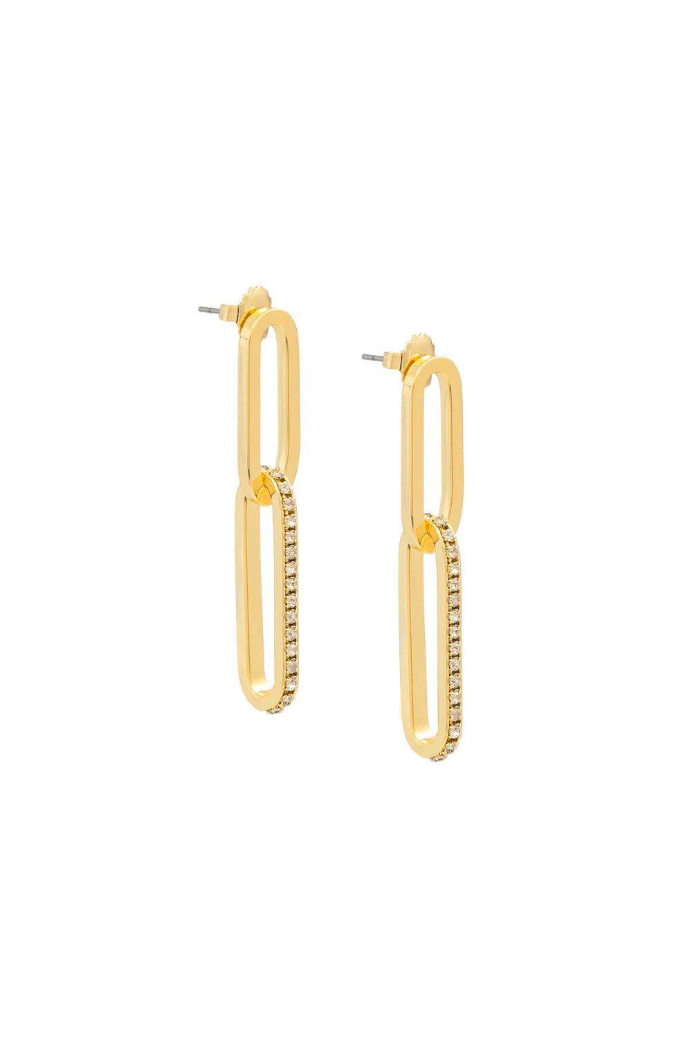 Gold double link earring