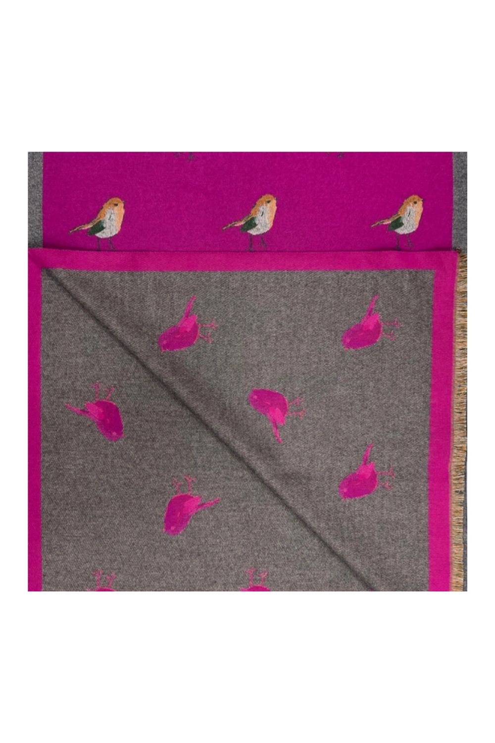 Hot pink scarf with birds