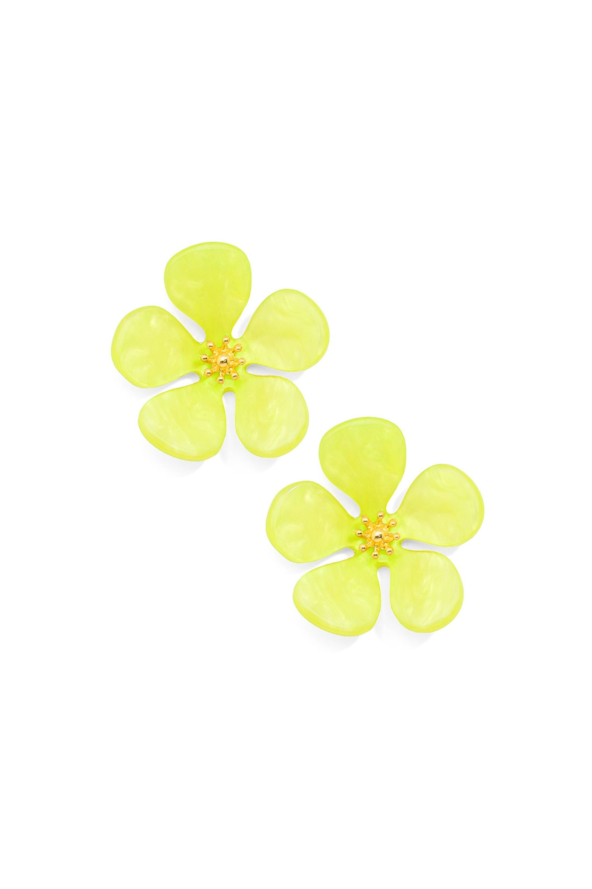 Yellow flower earrings